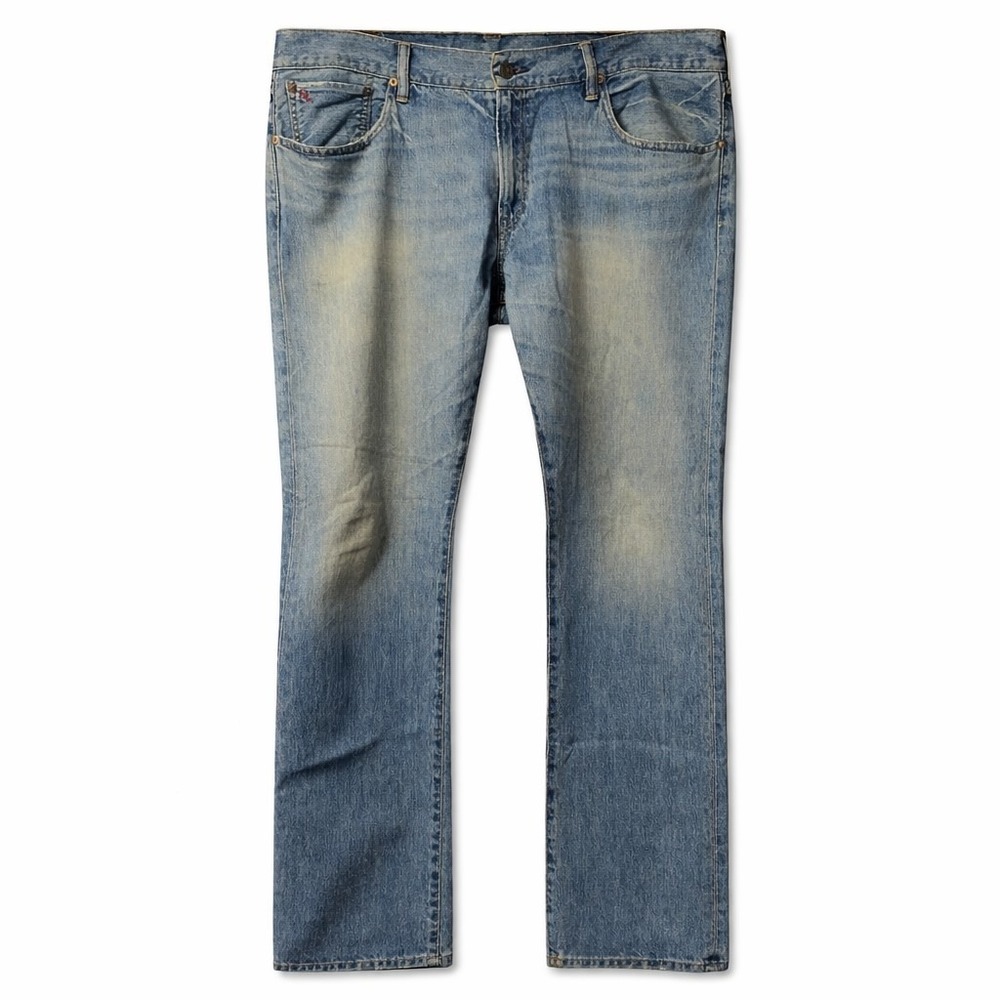 POLO Ralph Lauren Hampton Straight Jeans Sz 38x33 Blue Selvedge Denim *READ*